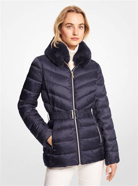 michael kors fake fur vest|michael kors quilted puffer vest.